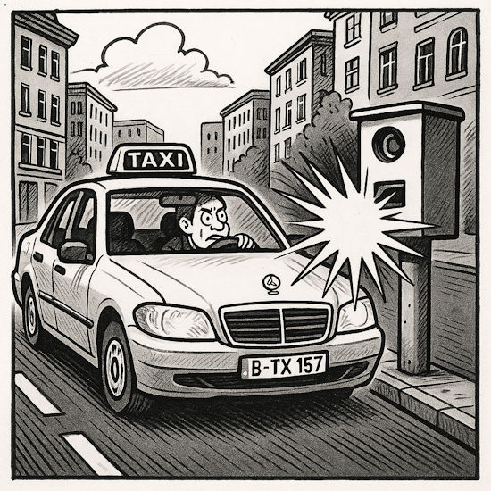 Taxi geblitzt (s/w)