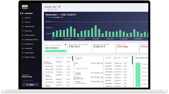 Fusion Taxi App - Web Dashboard
