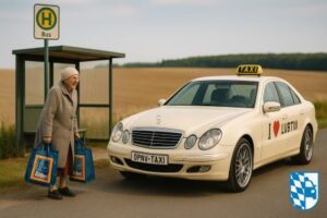 Mehr über den Artikel erfahren Wenn das Taxi zum Bus wird | ÖPNV-Taxi in Bayern – Update November 2025